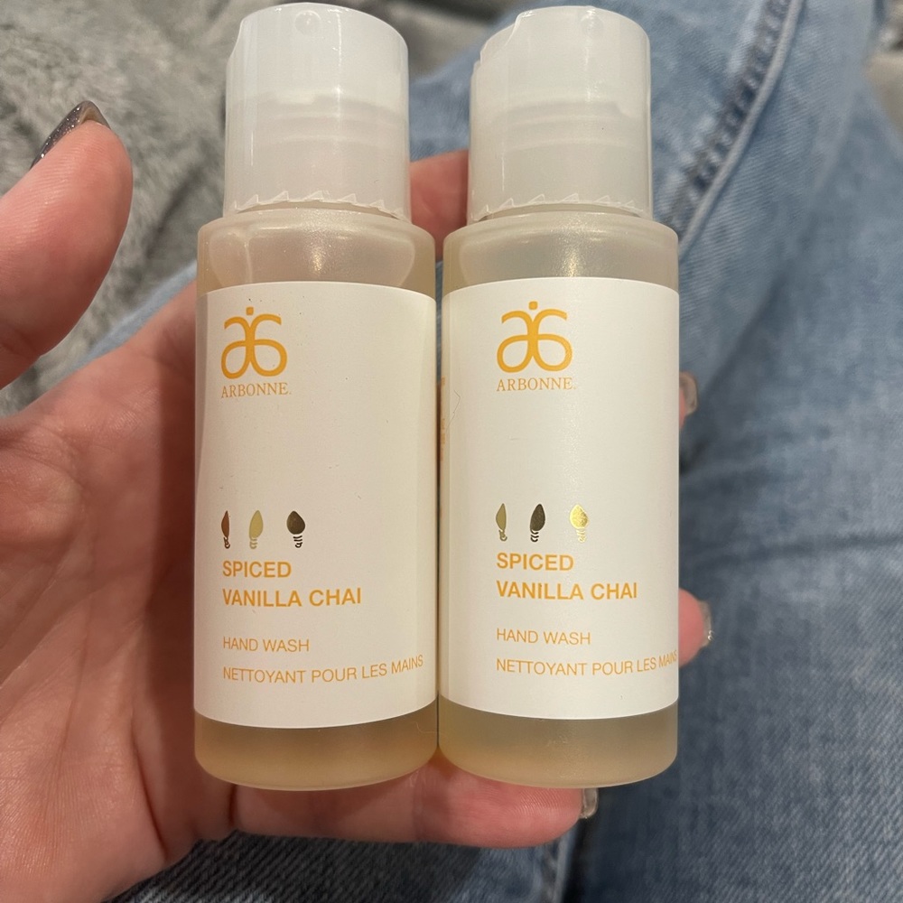 Arbonne Spiced Vanilla Chai Hand Wash 2 bottles NWT never opened 2floz each